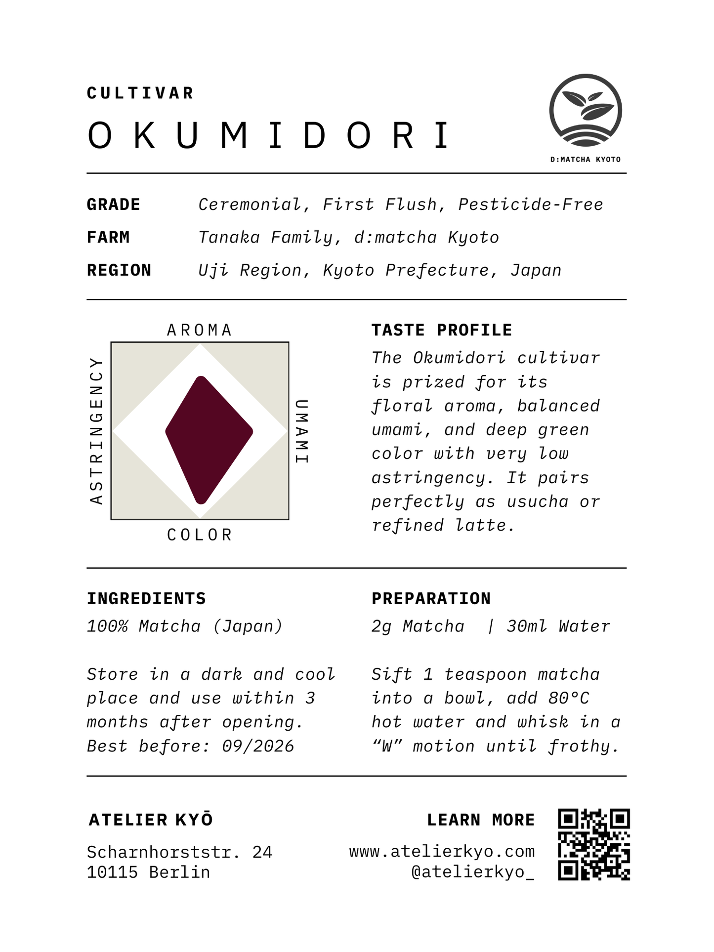 OKUMIDORI Contest Grade Matcha